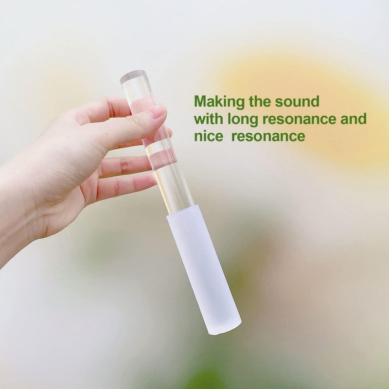 UPCEED Singing Bowl Mallet Clear Acrylic Base Silicone Rubber Striker Mallet for Playing Quartz Crystal Singing Bowl with Bundle Pocket(Clear) - Image 2